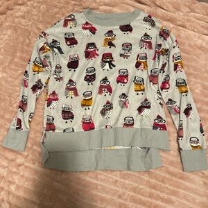 Secret Treasures Gray Owl Print Pajama Top